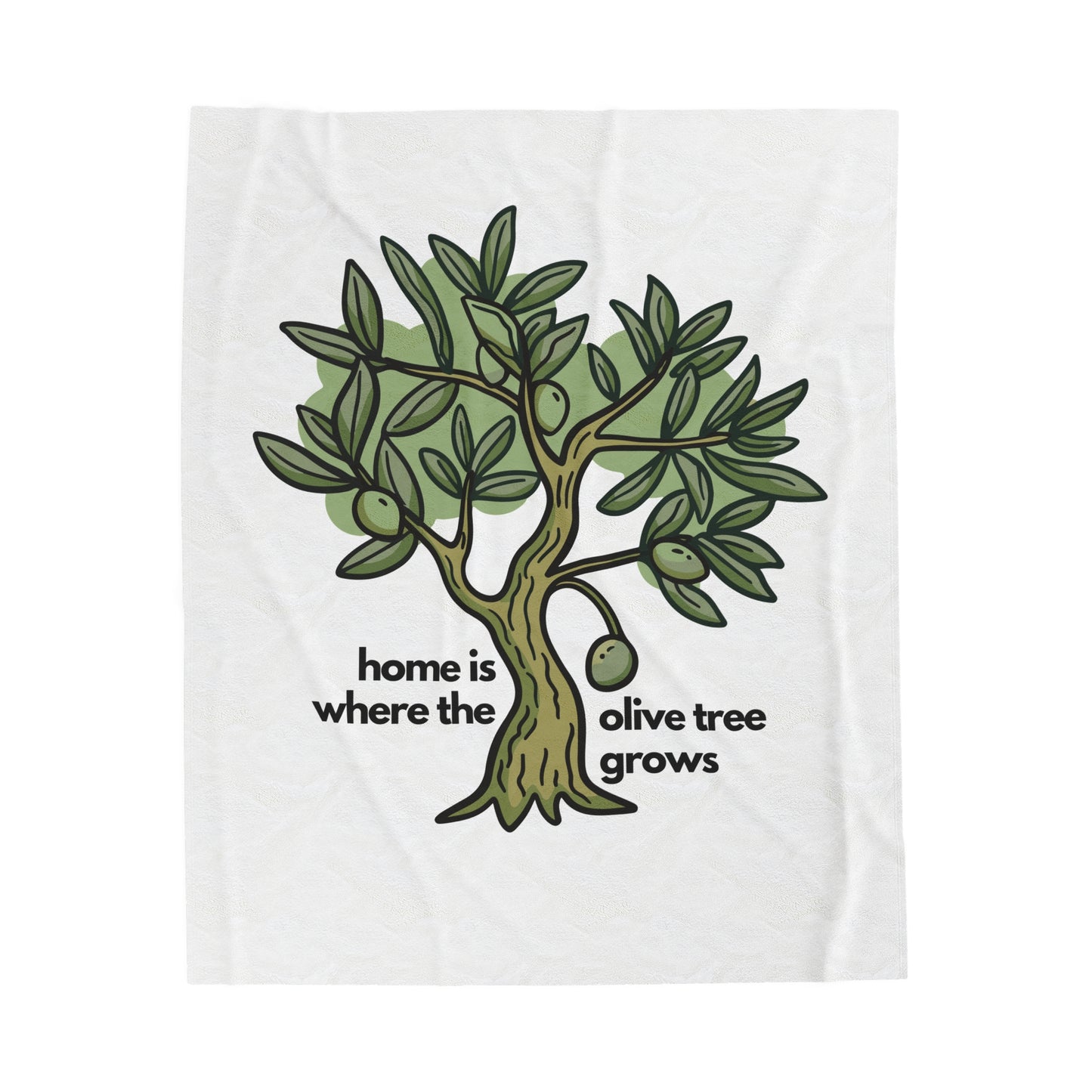 Home is Where the Olive Tree Grows - Velveteen Plush Blanket