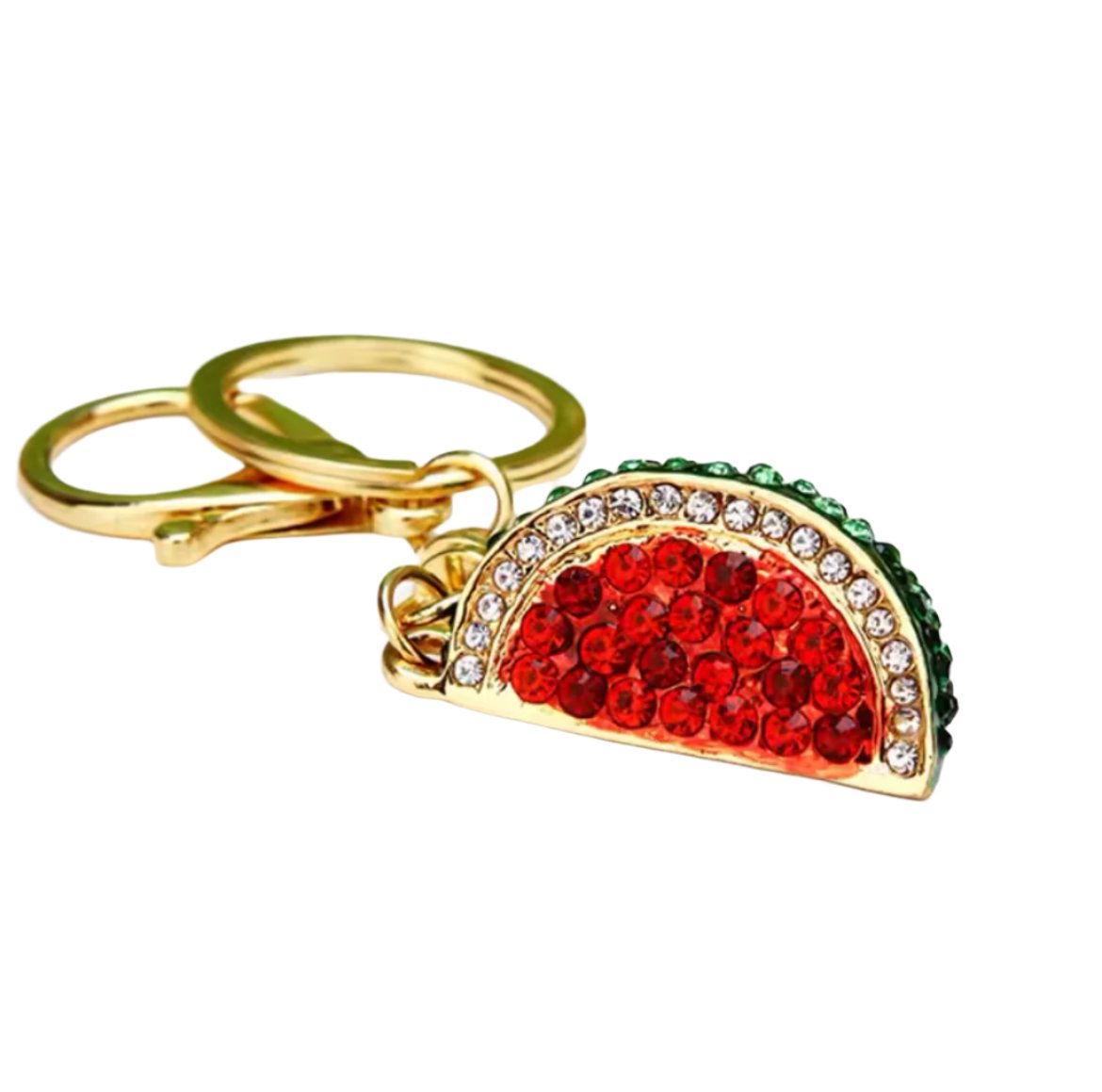Diamond Watermelon Keychain - Gold