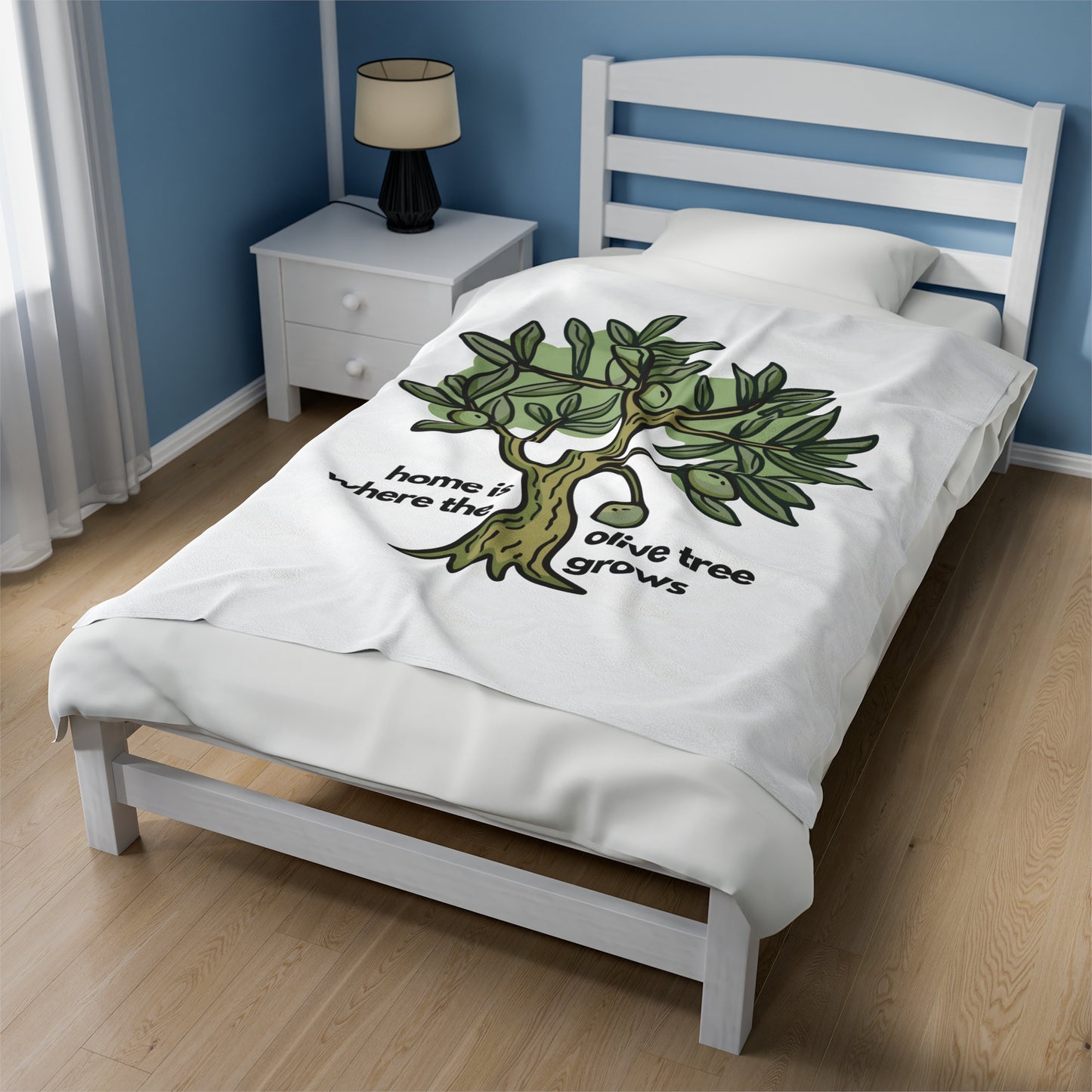 Home is Where the Olive Tree Grows - Velveteen Plush Blanket