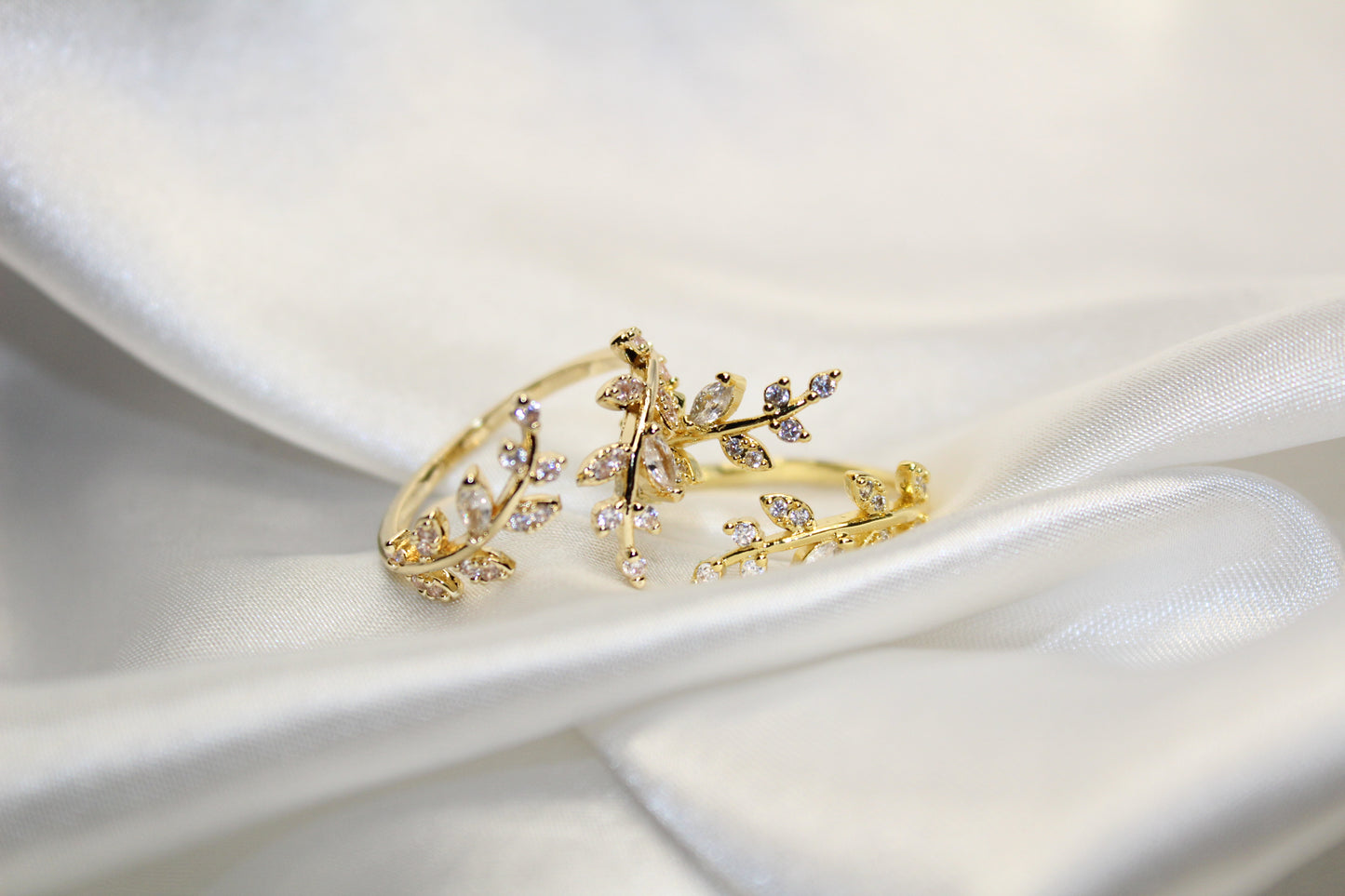 Olive Branch Adjustable Ring - 18K Gold-Plated