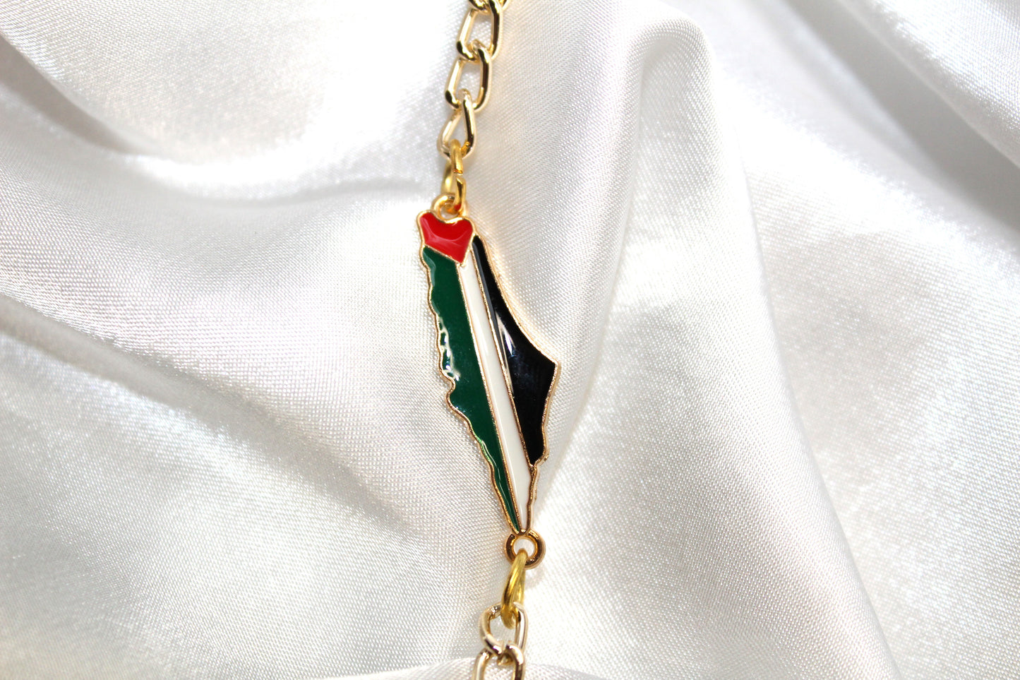 Gold Chain Palestine Map Bracelet