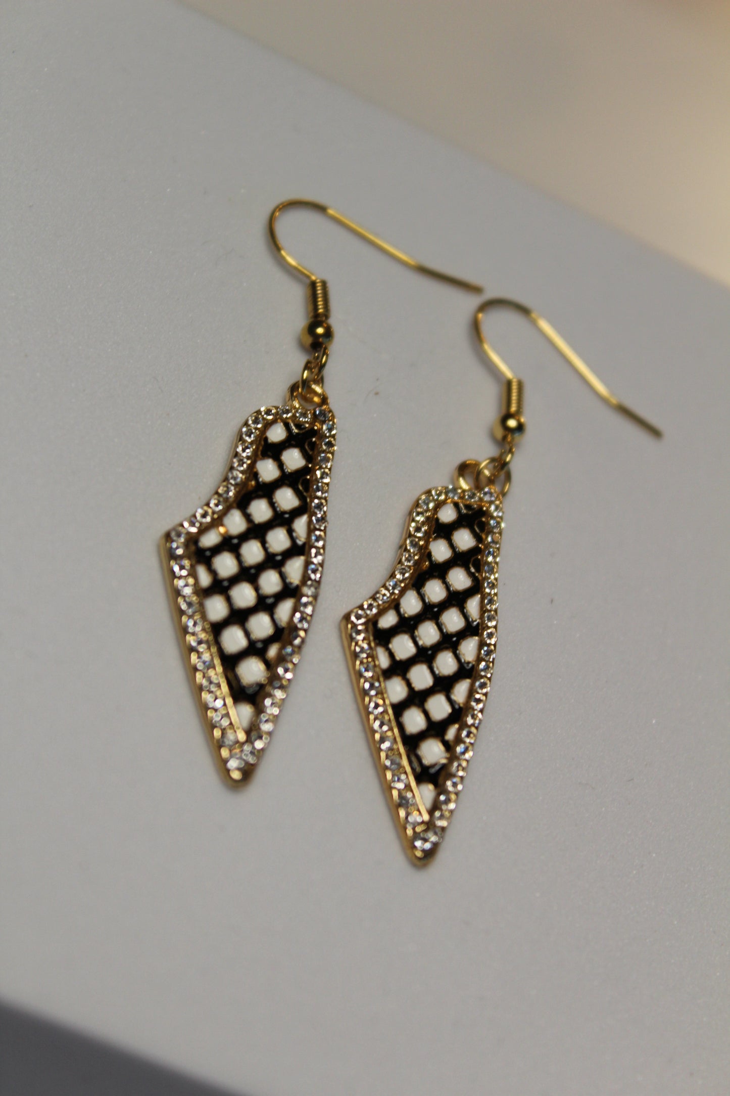 Palestine Map - Diamond Keffiyah Design Earrings