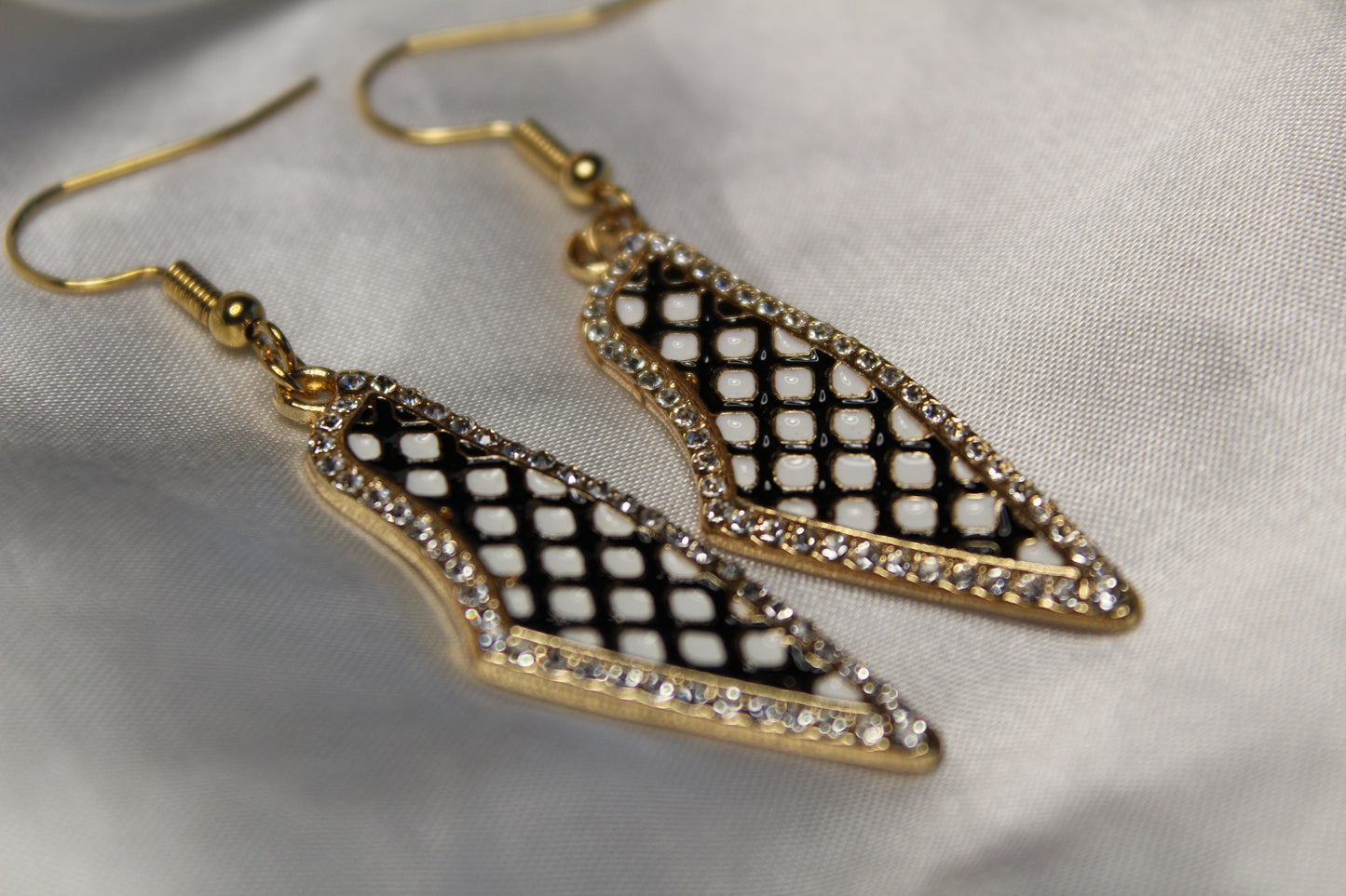 Palestine Map - Diamond Keffiyah Design Earrings