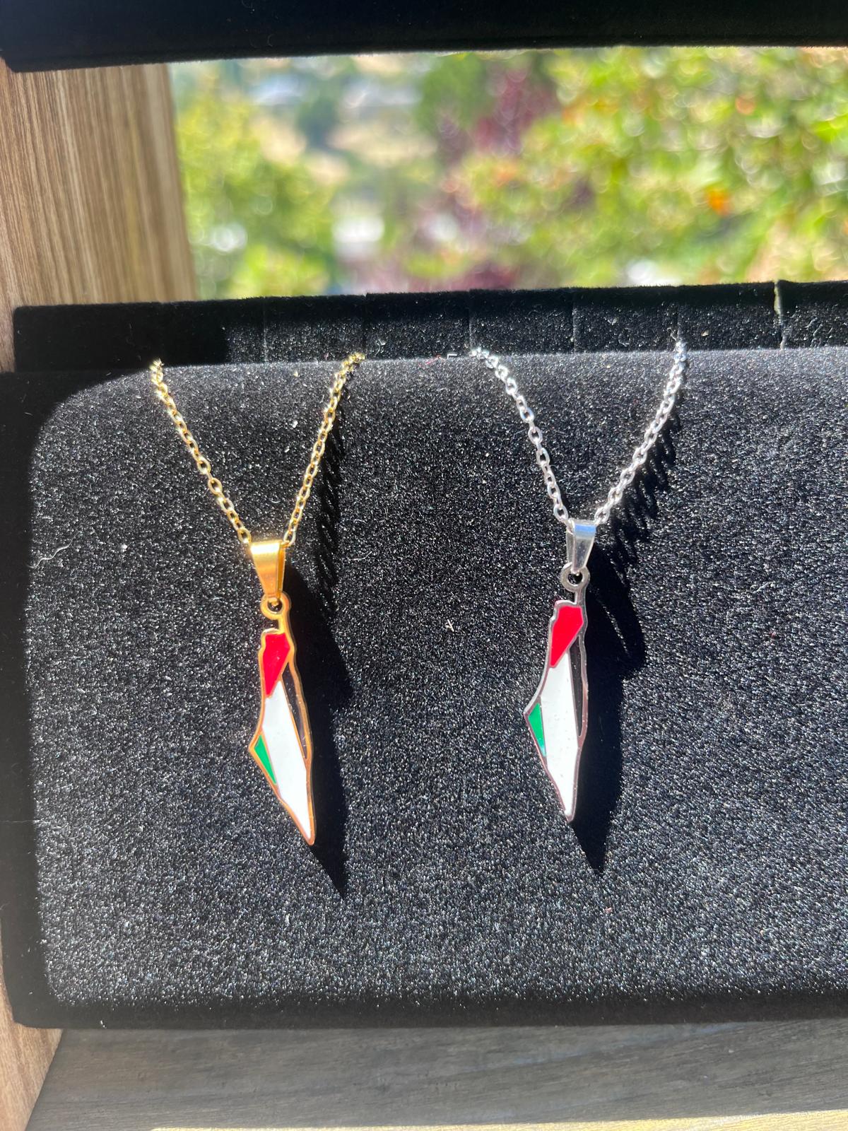 Dainty Palestine Map Necklace - 18K Plated GOLD OR SILVER