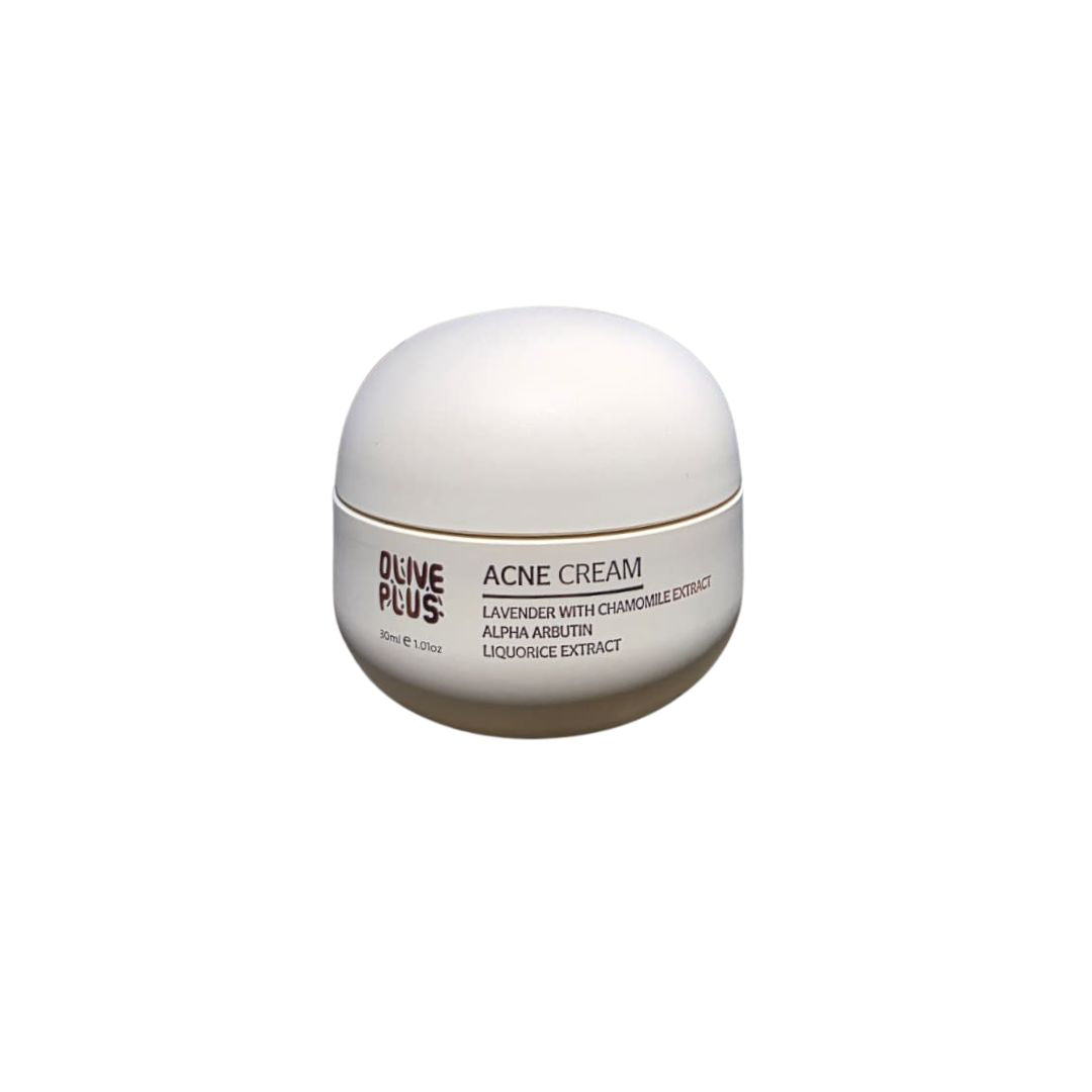 Olive Plus Acne Cream with salicylic acid and jojoba oil for blemish and breakout prone skin handcrafted in Palestine
