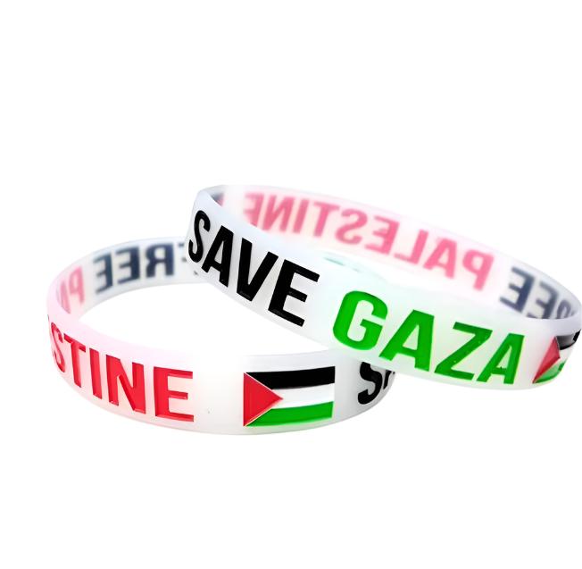 "Save Gaza, Free Palestine" Silicone Wristbands – Show Your Support - Set of 2