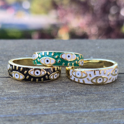Evil Eye Adjustable Band - Stainless Steel Gold Plated