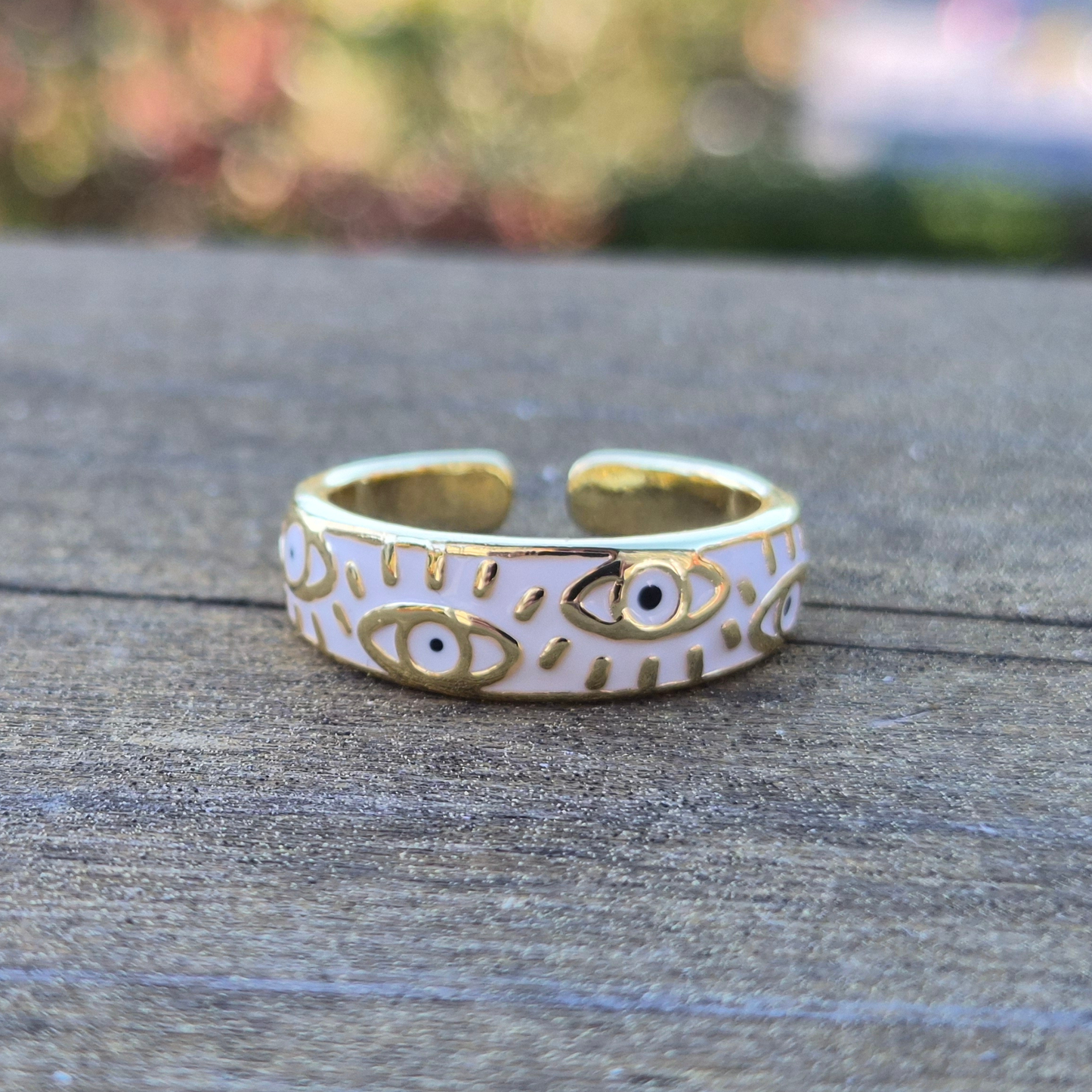 Evil Eye Adjustable Band - Stainless Steel Gold Plated