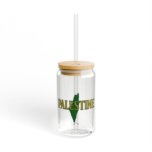 Palestine Sipper Glass, 16oz - Eco-Friendly Straw Cup