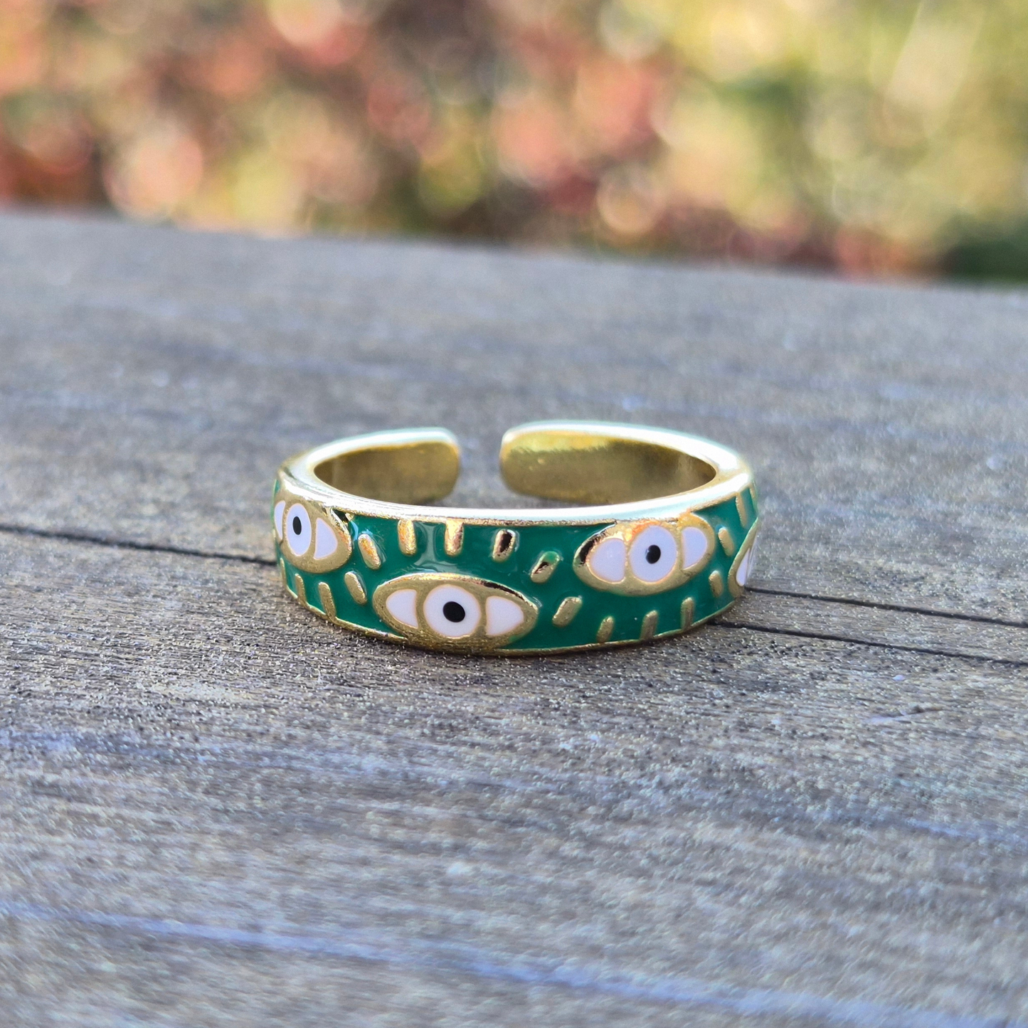 Evil Eye Adjustable Band - Stainless Steel Gold Plated