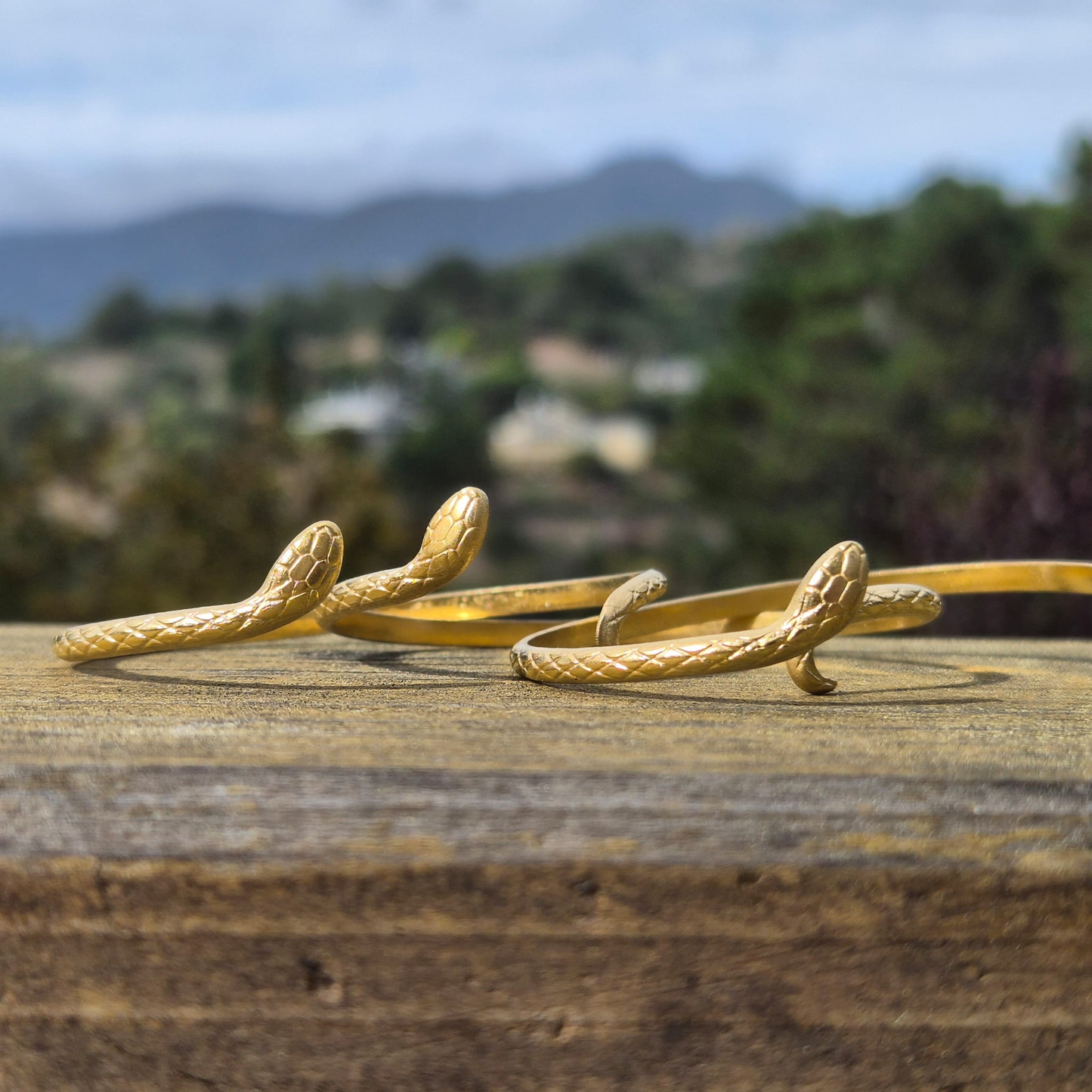 Snake Cuff Bracelet – Matte Gold
