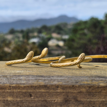 Snake Cuff Bracelet – Matte Gold