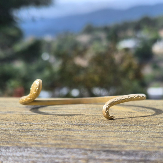 Snake Cuff Bracelet – Matte Gold
