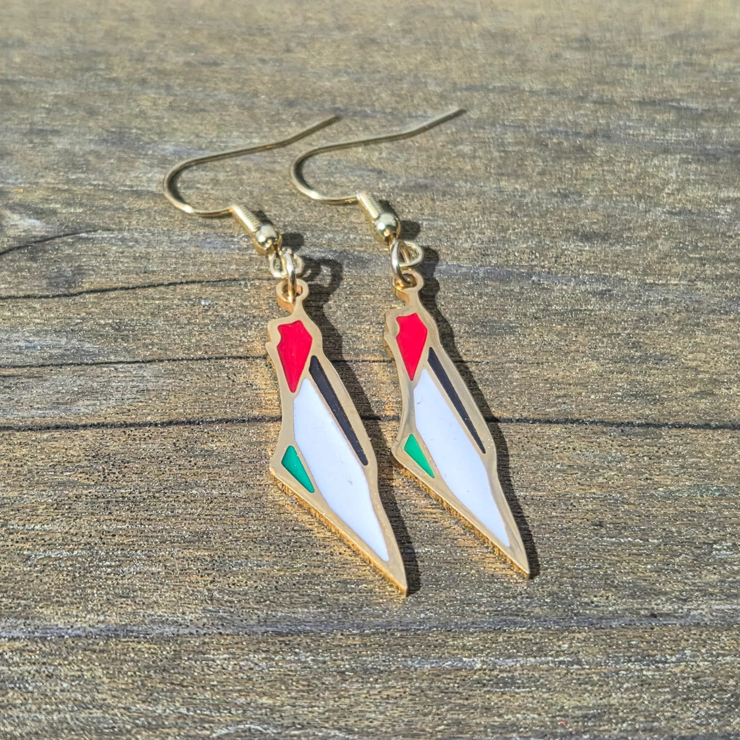 Palestine Map Earrings – 18K Gold Plated or Silver Stainless Steel Jewelry