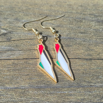 Palestine Map Earrings – 18K Gold Plated or Silver Stainless Steel Jewelry