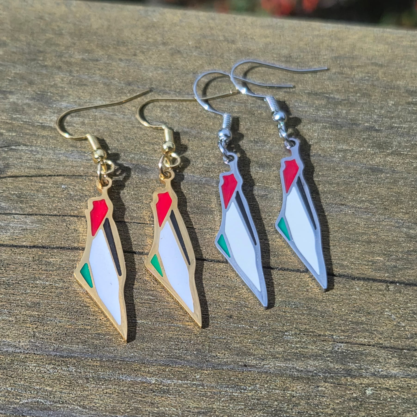 Palestine Map Earrings – 18K Gold Plated or Silver Stainless Steel Jewelry