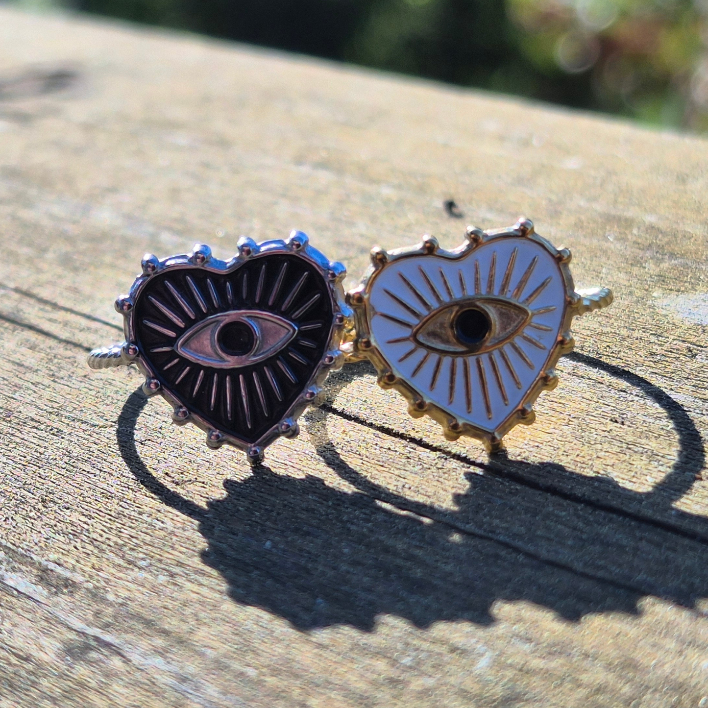 Gold/Silver Evil Eye Heart Ring - Adjustable