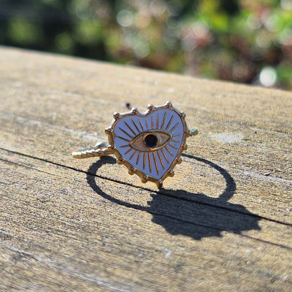 Gold/Silver Evil Eye Heart Ring - Adjustable