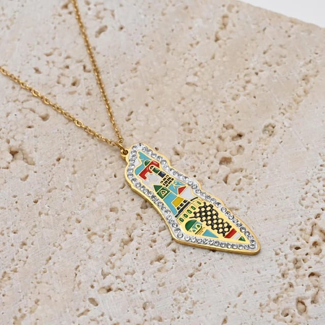 Historic Palestine Map Necklace