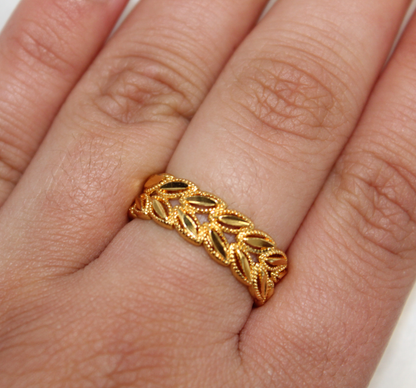 Olive Branch Band - Gold 18K