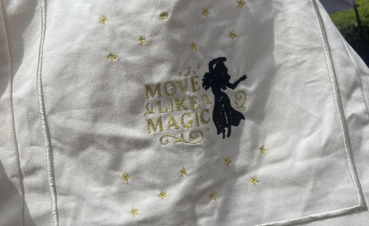 Move Like Magic -  Belly Dance Inspired - Handmade Custom Made Embroidered Tote Bag