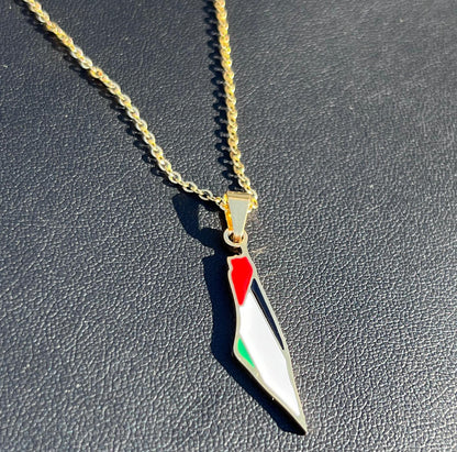 Dainty Palestine Map Necklace - 18K Plated GOLD OR SILVER