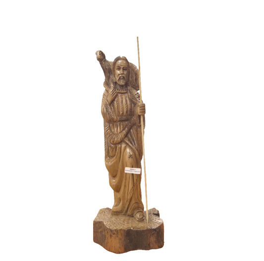 Handcarved Carved Olive Wood Sculpture- Jesus - Made in Bethlehem Palestine