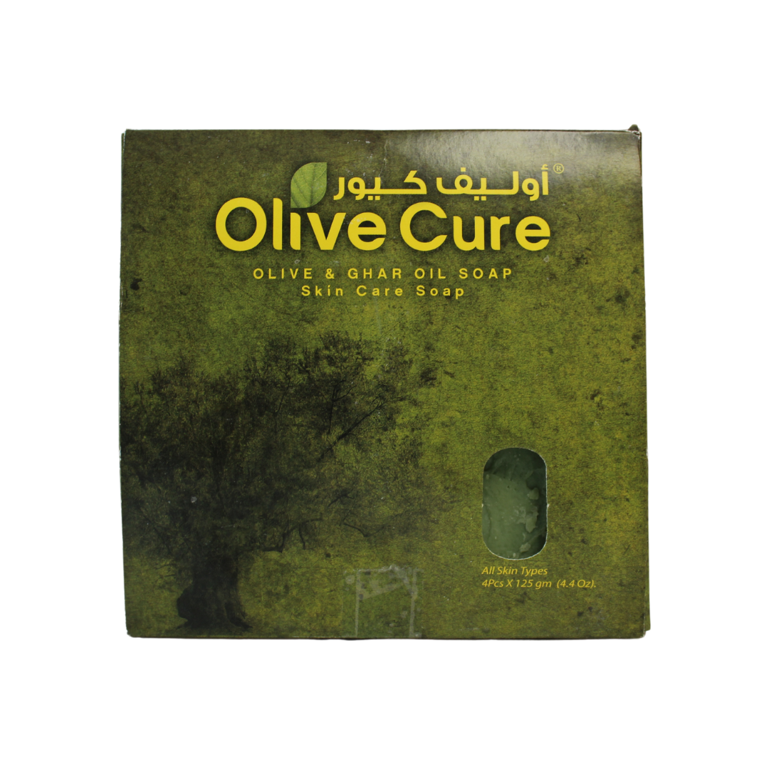 A four pack of ghar, laurel, or known as aleppo soap made by nablus soap company it is olive and ghar oil soap skin care soap made for all skin types