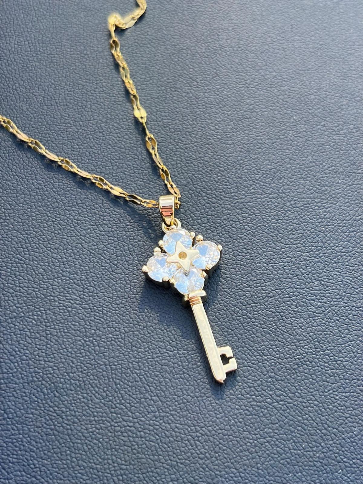 Gold Key Pendant Necklace