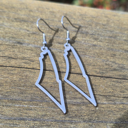 large palestine map earrings stainless steel