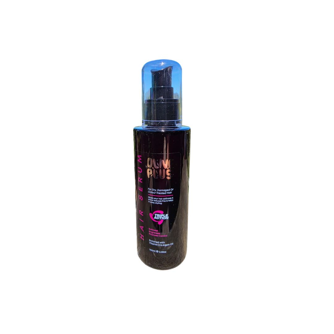 Olive Plus COSMOS Organic certified hair serum with argan oil and vitamin E for shine and smoothness handcrafted in Palestine