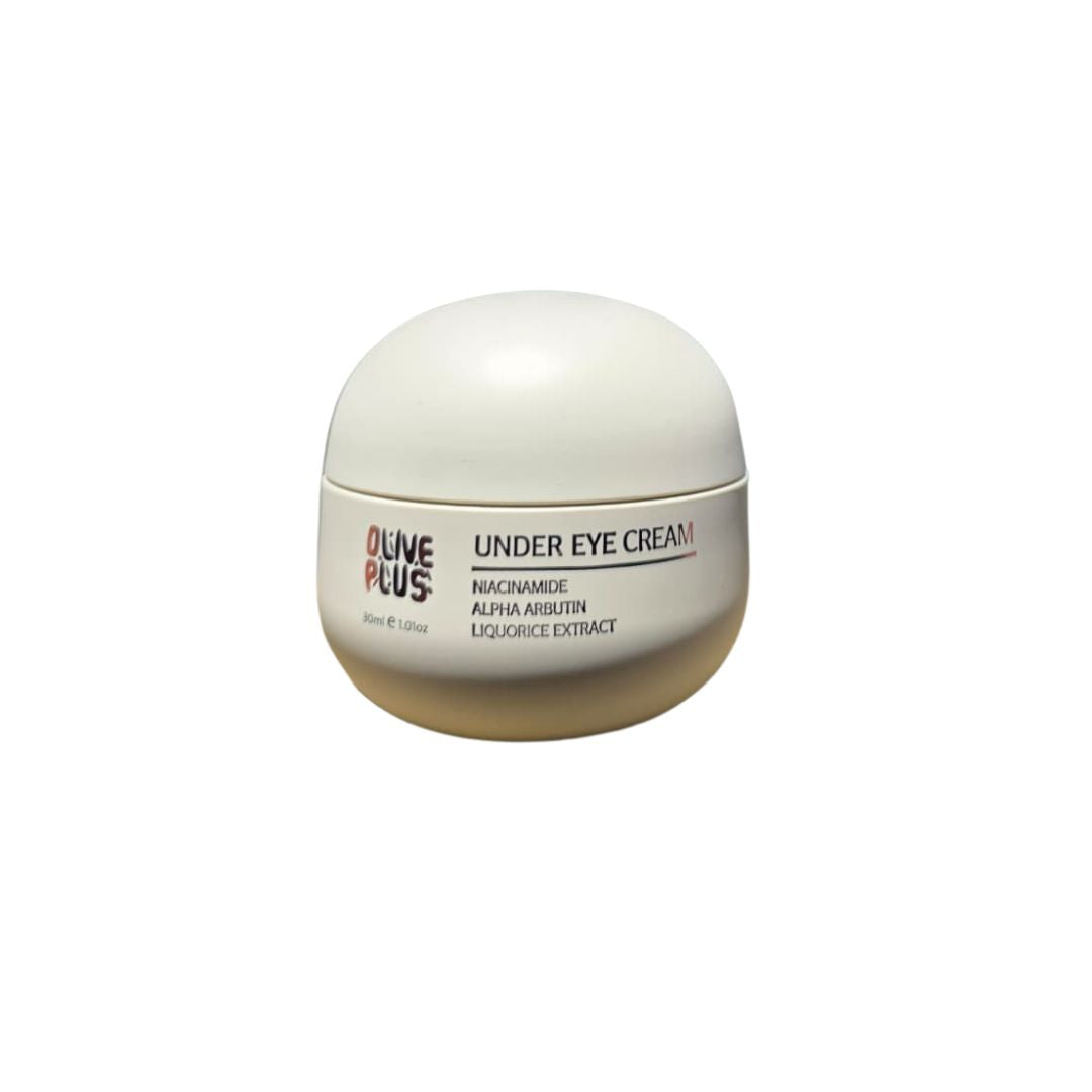 Olive Plus Under Eye Night Recovery Cream with niacinamide alpha arbutin and liquorice extract for dark circles handcrafted in Palestine