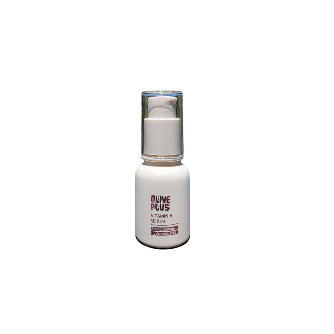 Olive Plus Vitamin A retinol face serum with niacinamide and hyaluronic acid for nighttime skin renewal handcrafted in Palestine