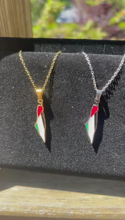 Dainty Palestine Map Necklace - 18K Plated GOLD OR SILVER