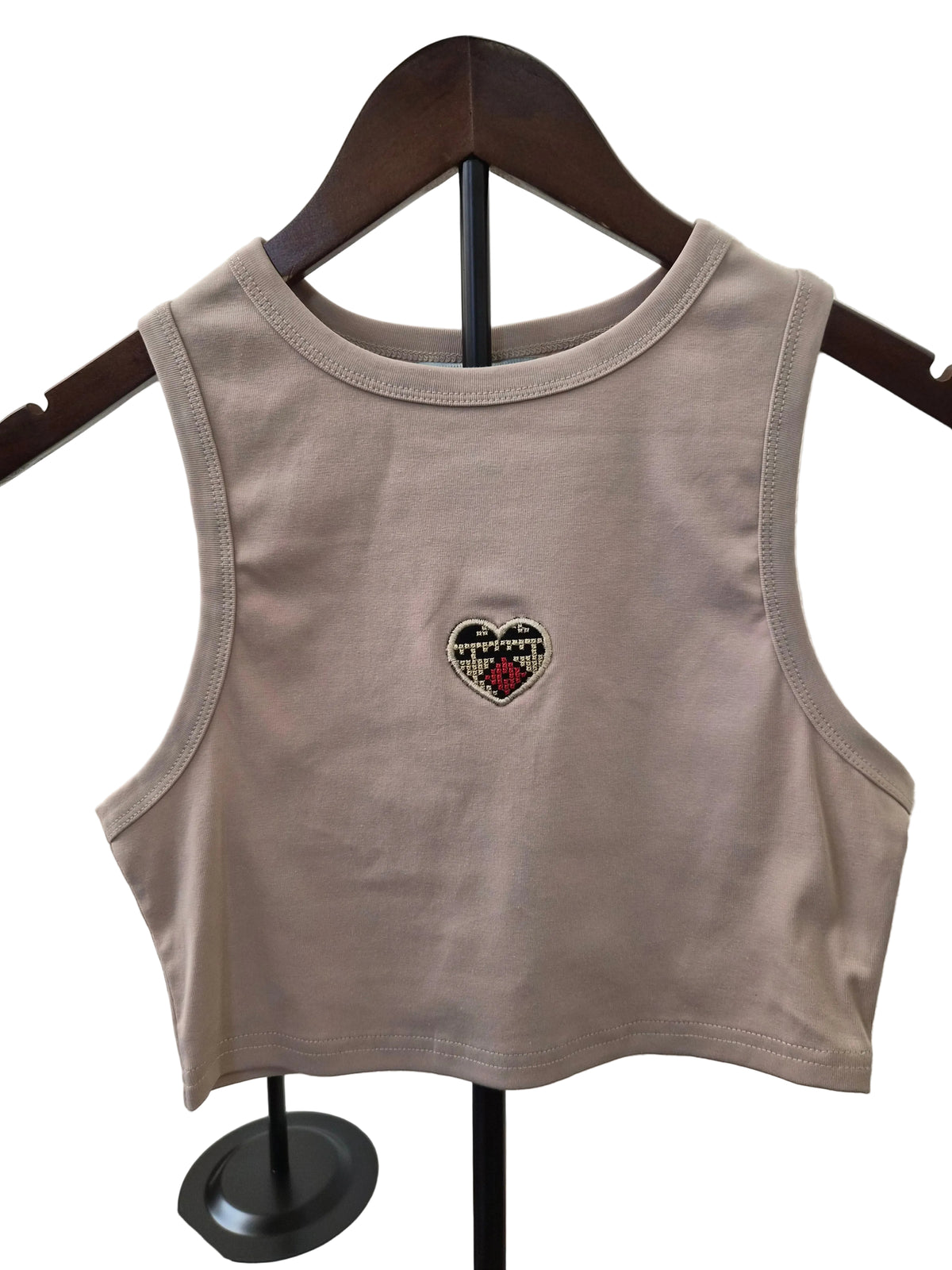 Tatreez & Embroidered Heart Cropped Tank